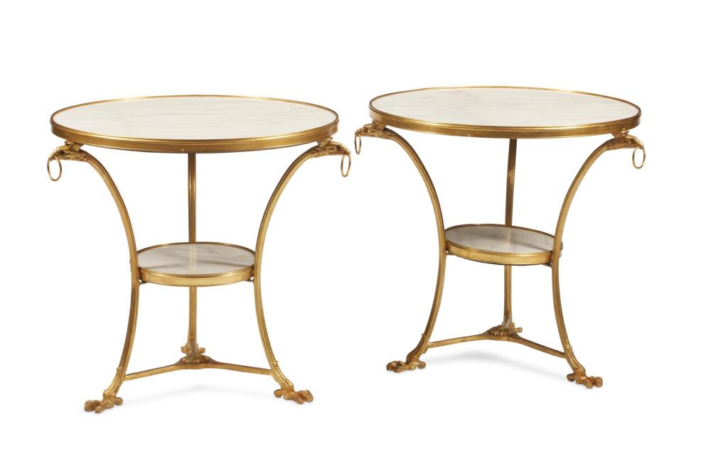 Appraisal: A PAIR OF FRENCH NEOCLASSICAL-STYLE GUERIDON TABLESA pair of French