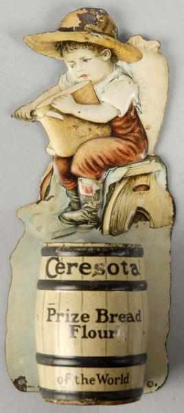 Appraisal: Embossed Tin Ceresota Flour Match Holder Description Circa to Some