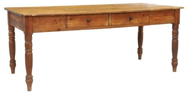 Appraisal: Rustic Italian Tuscan pine farmhouse table th c having scrubbed