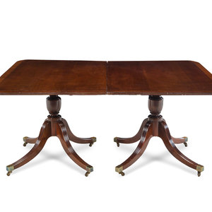 Appraisal: A Georgian Style Mahogany Double Pedestal Dining Table Early th