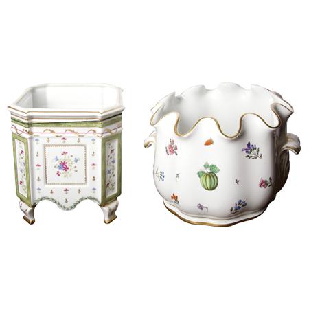 Appraisal: Ginori Porcelain Jardiniere Together with a Limoges Porcelain Jardiniere Estimate