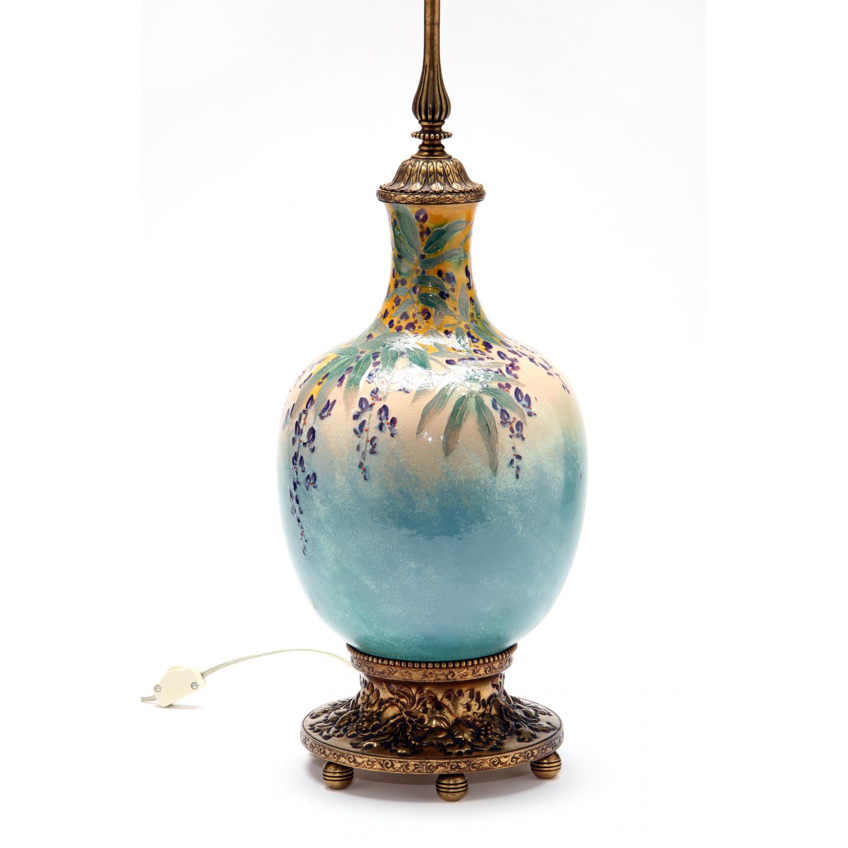 Appraisal: Fine Porcelain and Gilt Bronze Table Lamp late th century