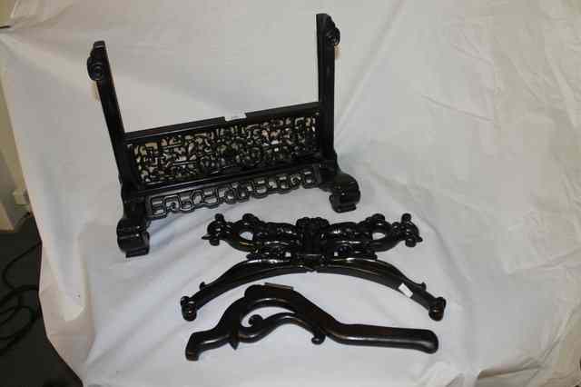 Appraisal: TWO TH CENTURY CHINESE HARDWOOD STANDS one for a charger