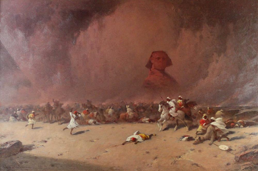 Appraisal: GEORGE WASHINGTON NICHOLSON AMERICAN - SKIRMISH IN THE DESERT Oil