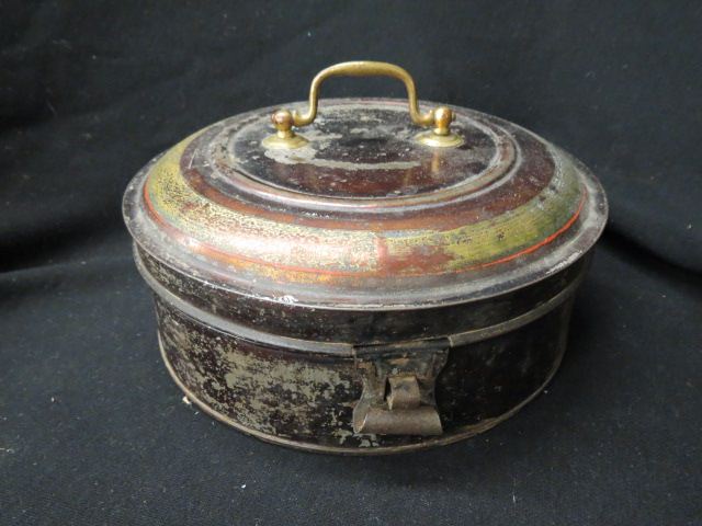 Appraisal: th Century Tin Spice Set cannisters in round box diameter