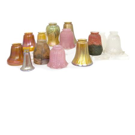 Appraisal: Miscellaneous Group of Art Glass Shades Estimate -