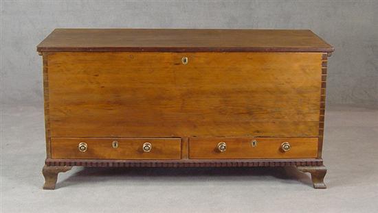 Appraisal: Pine Dovetailed Blanket Chest th Century Walnut right hand till