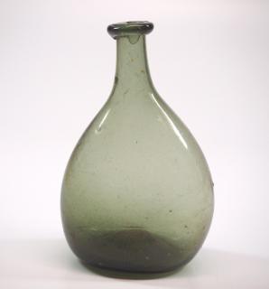 Appraisal: Free A late th-early th century free-blown glass chestnut flask