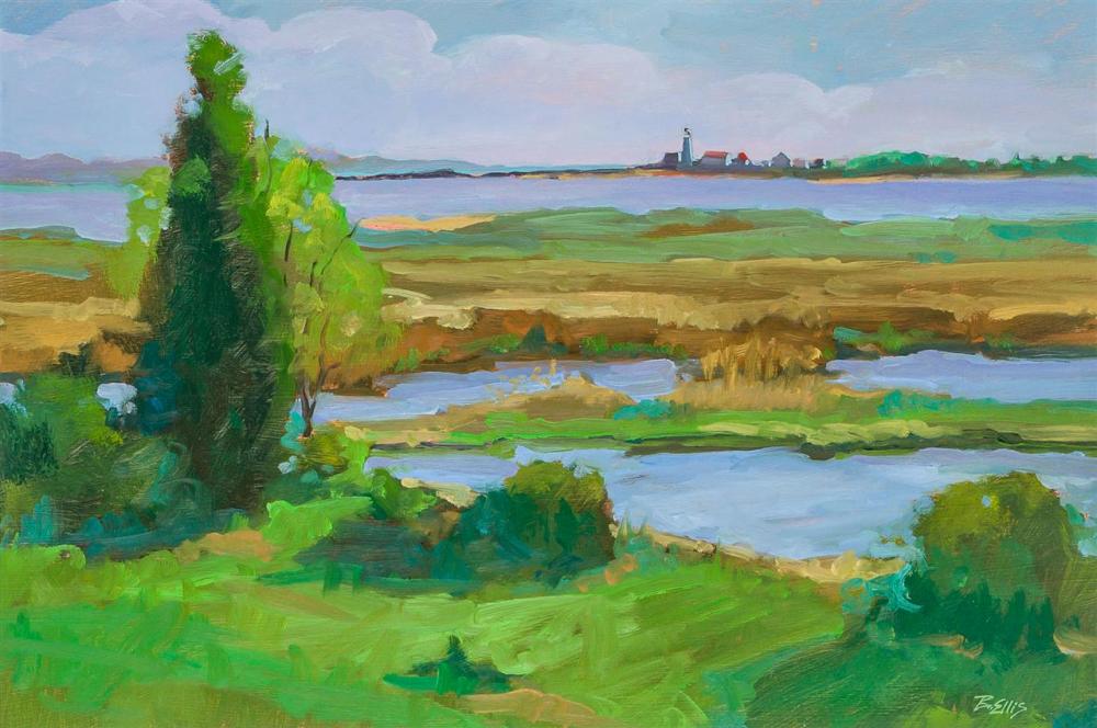 Appraisal: BETH ELLIS American - Farm View from the Marsh oil