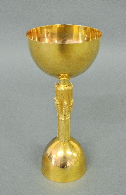 Appraisal: - Gilded chalice the bowl marked Sterling h x dia