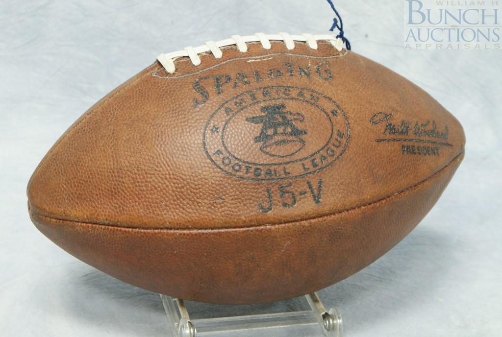 Appraisal: Ultra Rare American Football League AFL Milt Woodard Spalding J