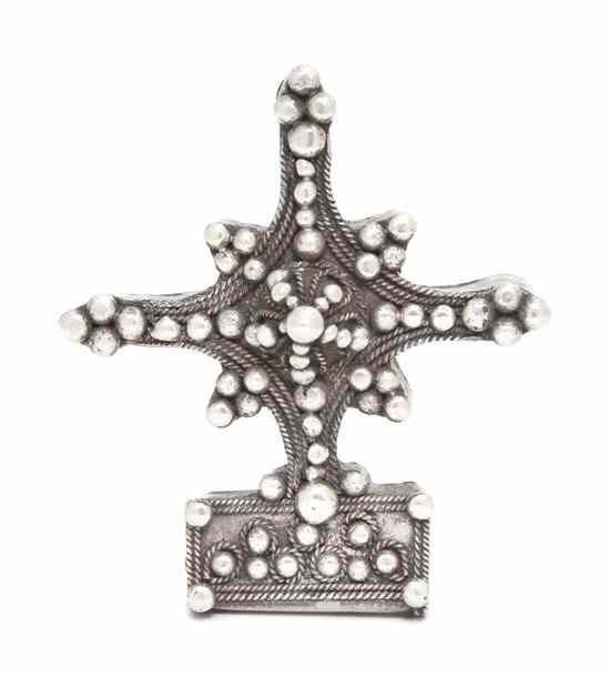 Appraisal: An Ethiopian Silver Pendant in the form of a cross