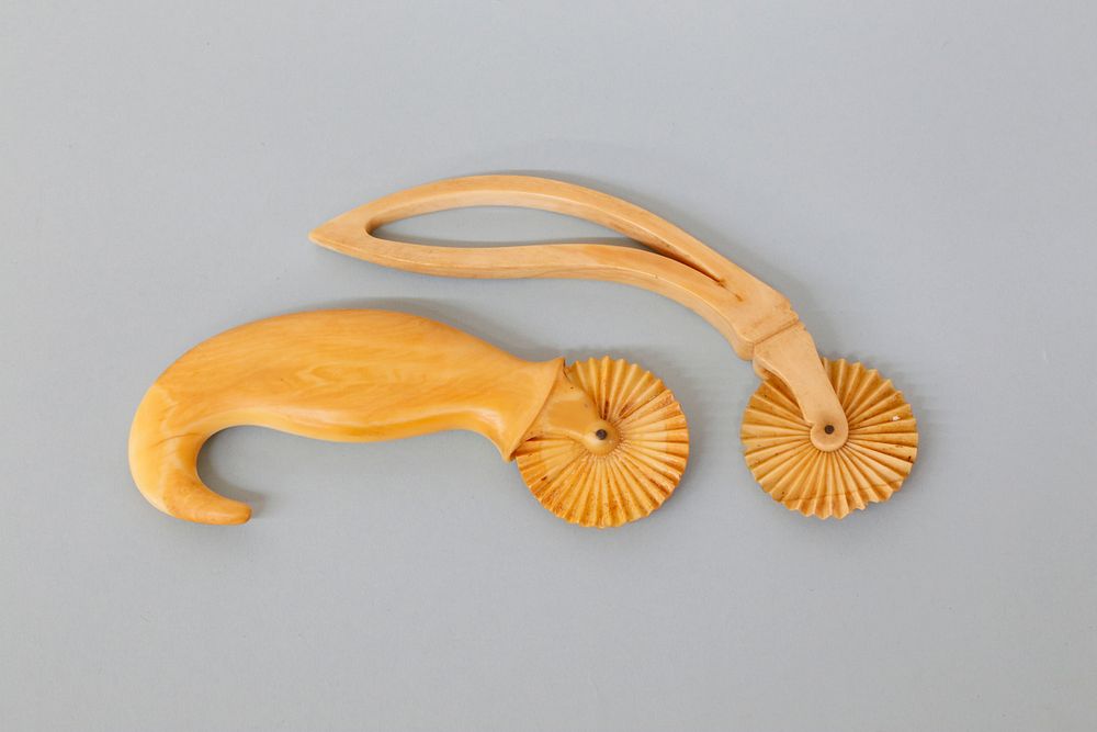 Appraisal: Lot of Two Whaler Made Whale Ivory Pie Crimpers circa