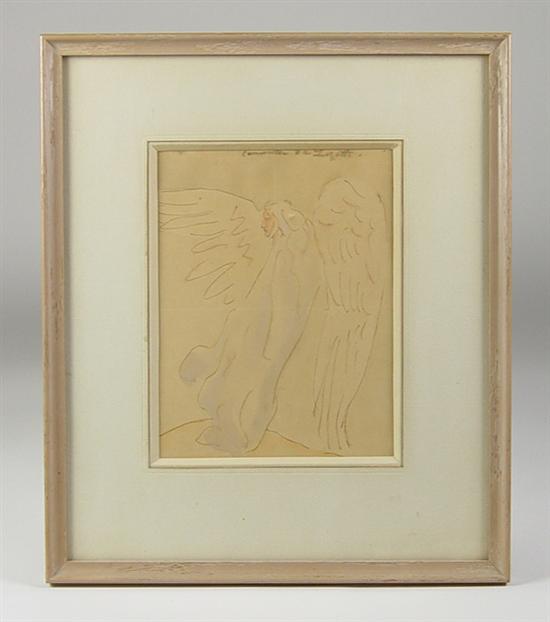 Appraisal: Attributed to Antoine Bourdelle Watercolor of Zezette as an angel