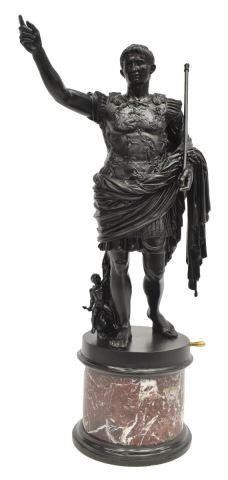 Appraisal: Large painted bronze sculpture Augustus Caesar of Prima Porta after