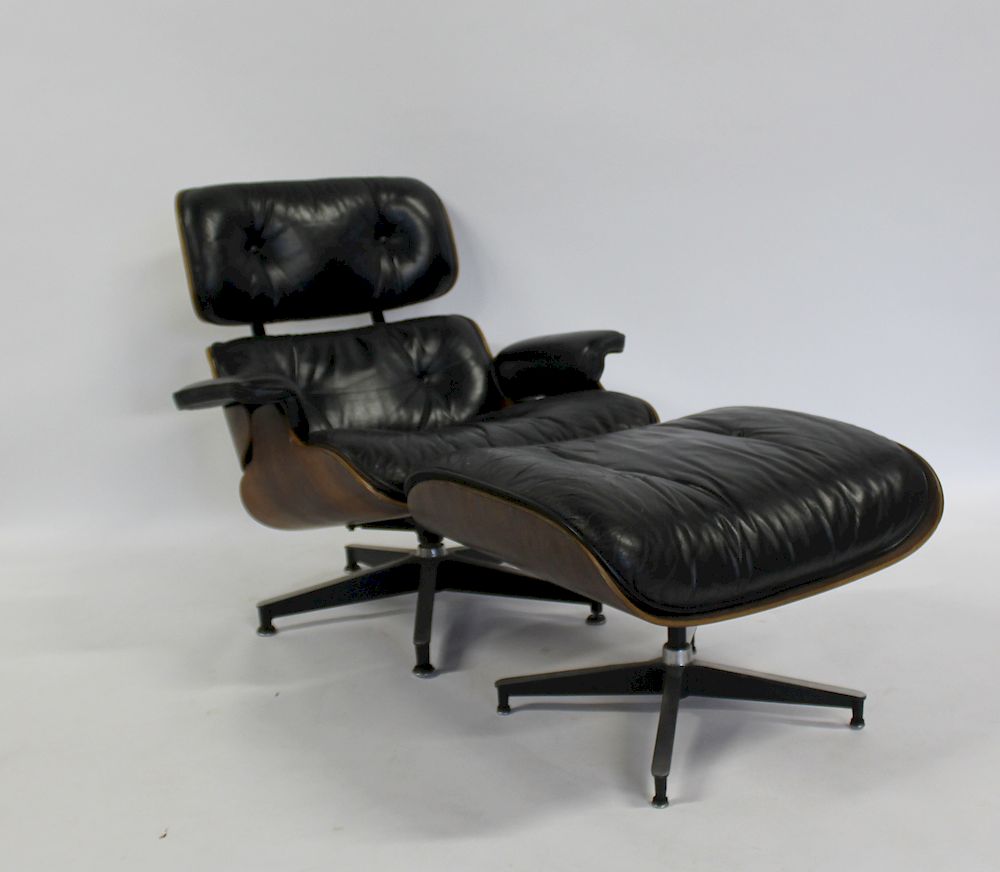 Appraisal: CHARLES EAMES Midcentury Lounge Chair Ottoman From a Philadelphia PA