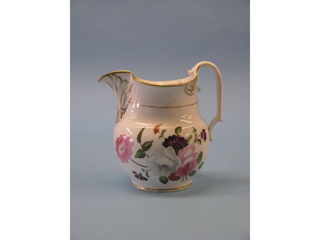 Appraisal: An early th century English bone china jug with gilded