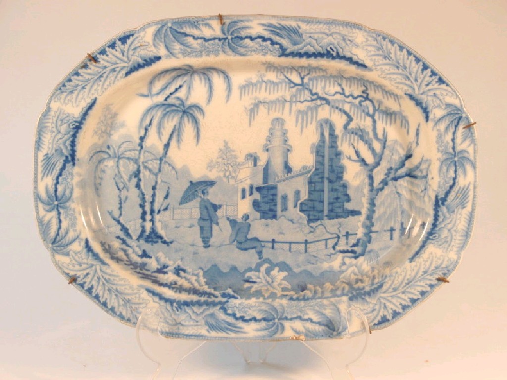 Appraisal: An early thC Davenport transfer printed meat plate decorated in