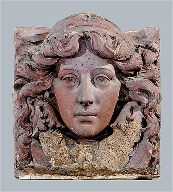 Appraisal: Art Nouveau architectural masque-head late th centurycast concrete from brownstone