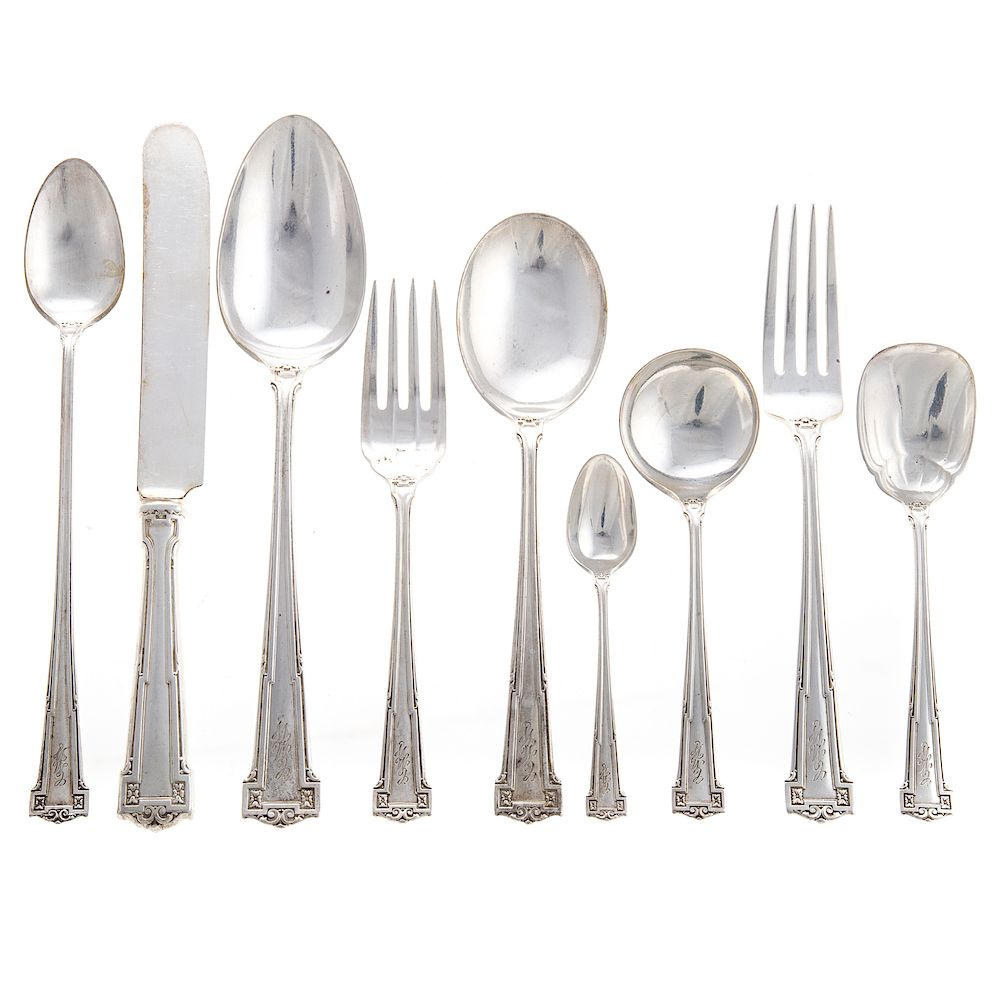 Appraisal: R Wallace Sons Sterling Dauphine Flatware including dinner knives dinner