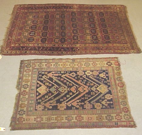 Appraisal: Antique Kurdistan scatter rug x loss to one short end