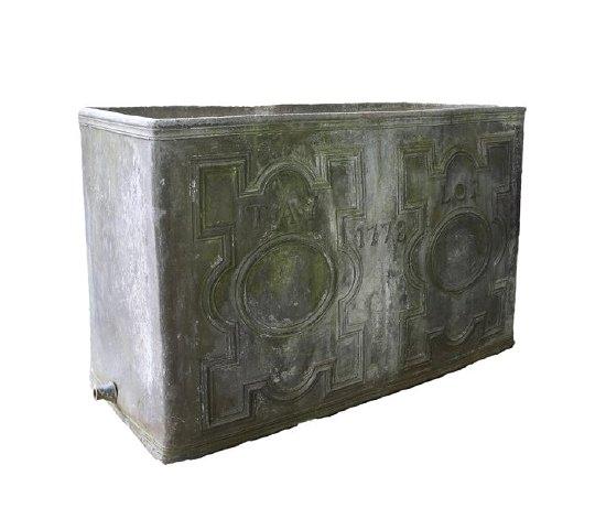 Appraisal: An th Century rectangular lead cistern the front panel with