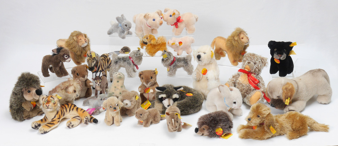 Appraisal: CONTEMPORARY VINTAGE STEIFF STUFFED ANIMALS A menagerie of stuffed animals