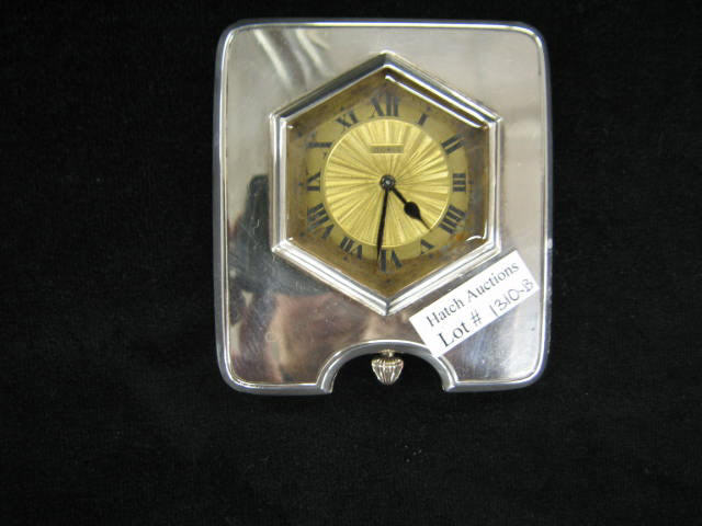 Appraisal: Sterling Silver Desk Clock Art Deco era day movement Roman