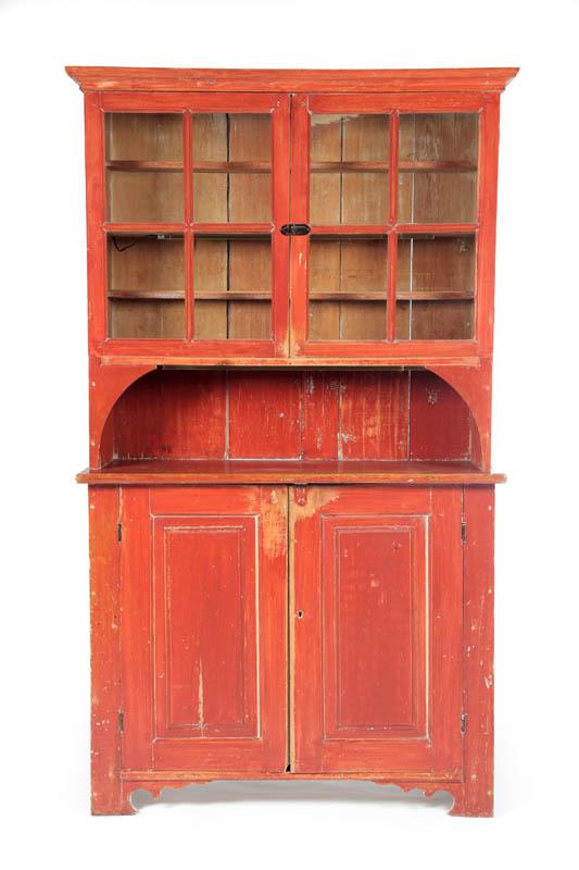 Appraisal: WALL CUPBOARD American st half- th century maple and pine