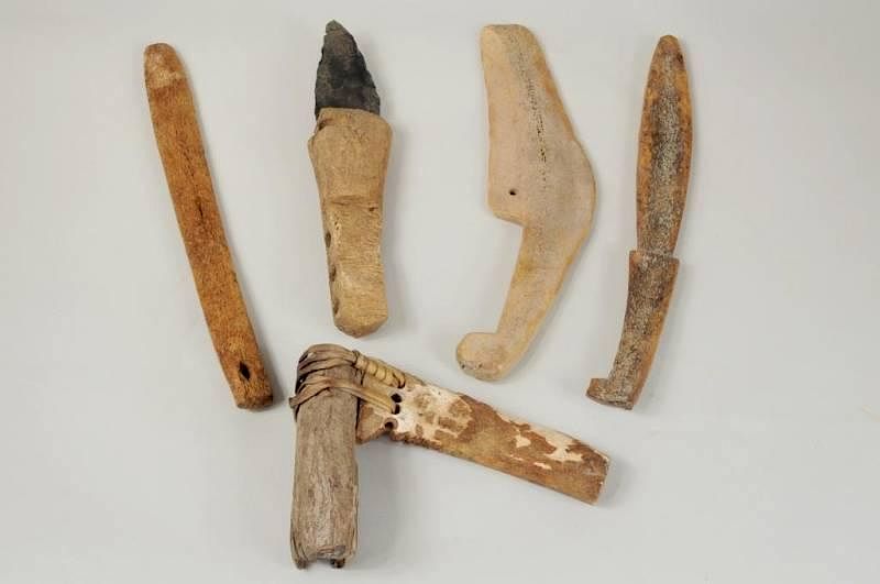 Appraisal: Five Early Inuit Bone Tools Five early Inuit bone tools