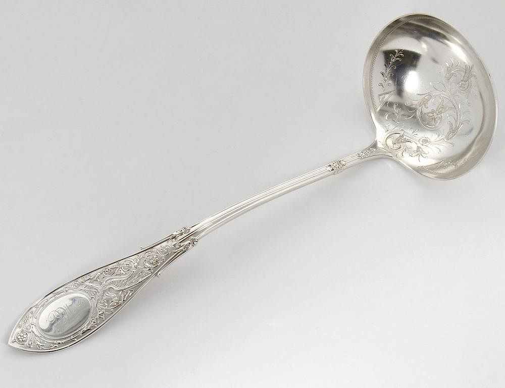 Appraisal: STERLING SILVER PUNCH LADLE American th Century Manufacturer mark for