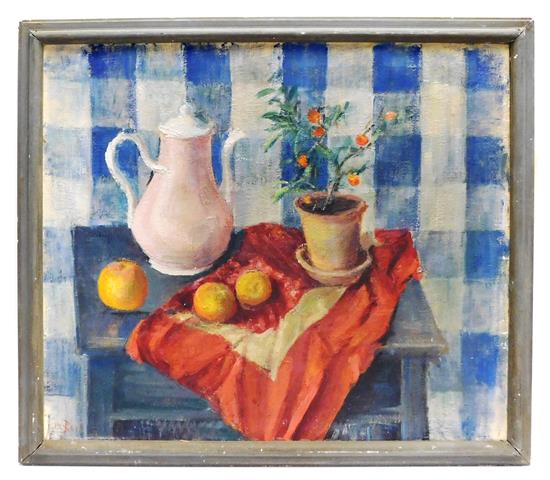 Appraisal: Peter Simonsen th C Nature Morte oil on canvas depicting