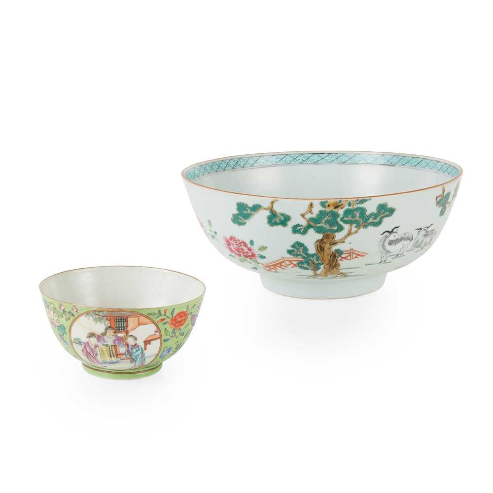 Appraisal: TWO FAMILLE ROSE BOWLS QING DYNASTY TH- TH CENTURY comprising