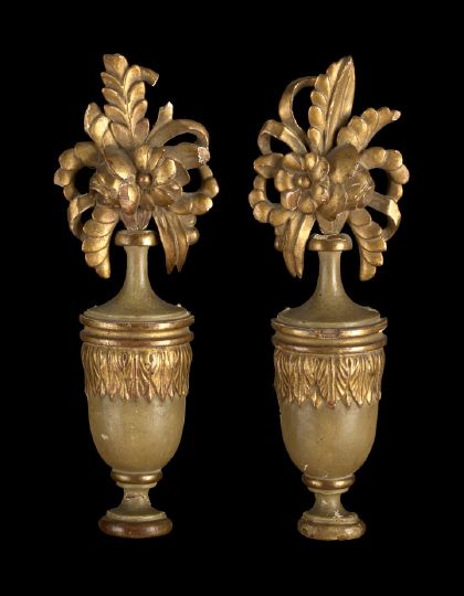 Appraisal: Pair of French Carved Beechwood Vasiform Finials third quarter th