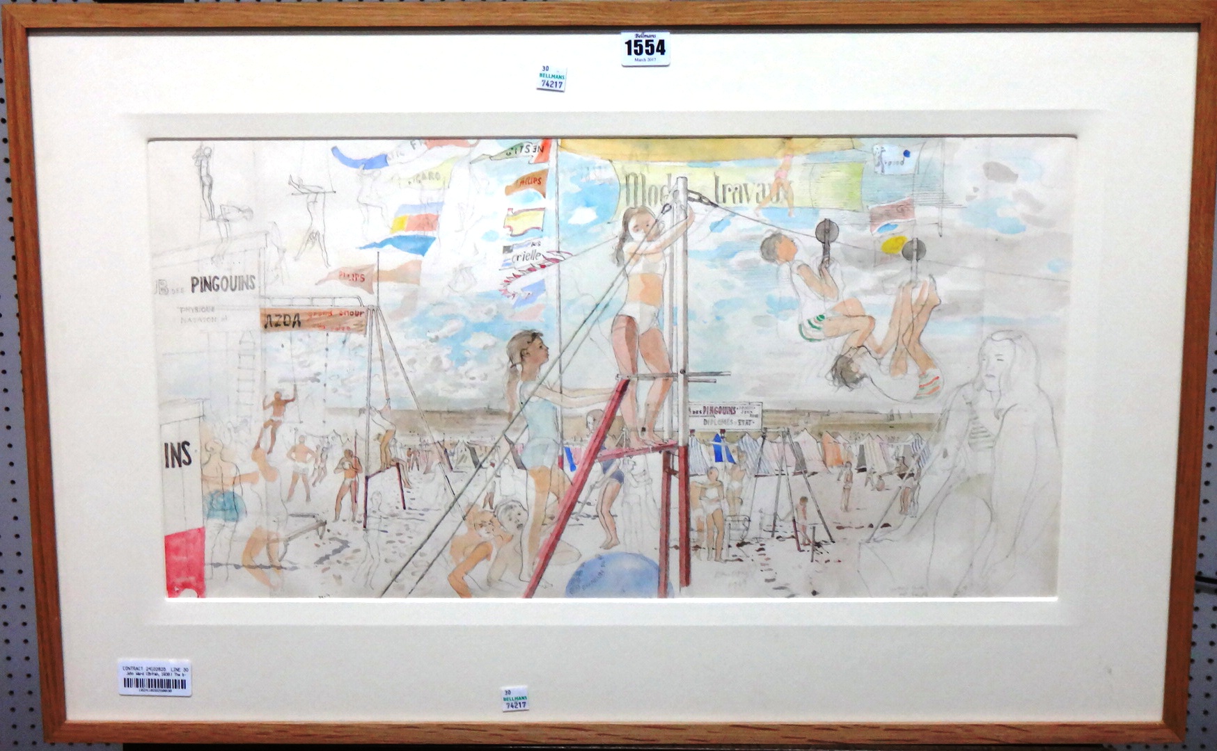 Appraisal: John Ward - The beach St George de Didonne watercolour