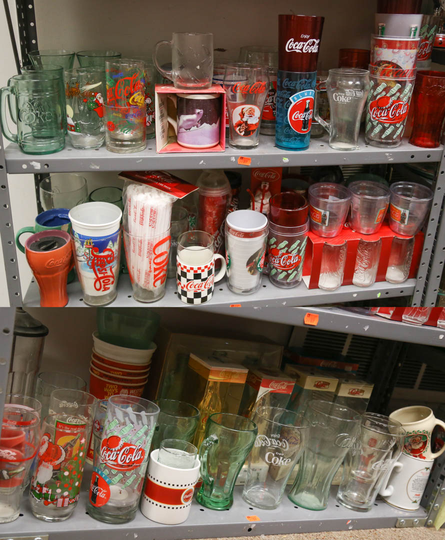 Appraisal: Three shelves of Coca-Cola drinking vessels Undernumber