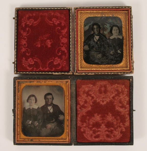 Appraisal: Two ambrotypes depicting the same seated couple one image is