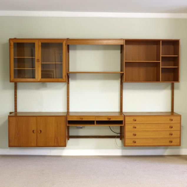 Appraisal: HANSEN GULDBORG DANISH MODERN TEAK WALL UNIT s multi part