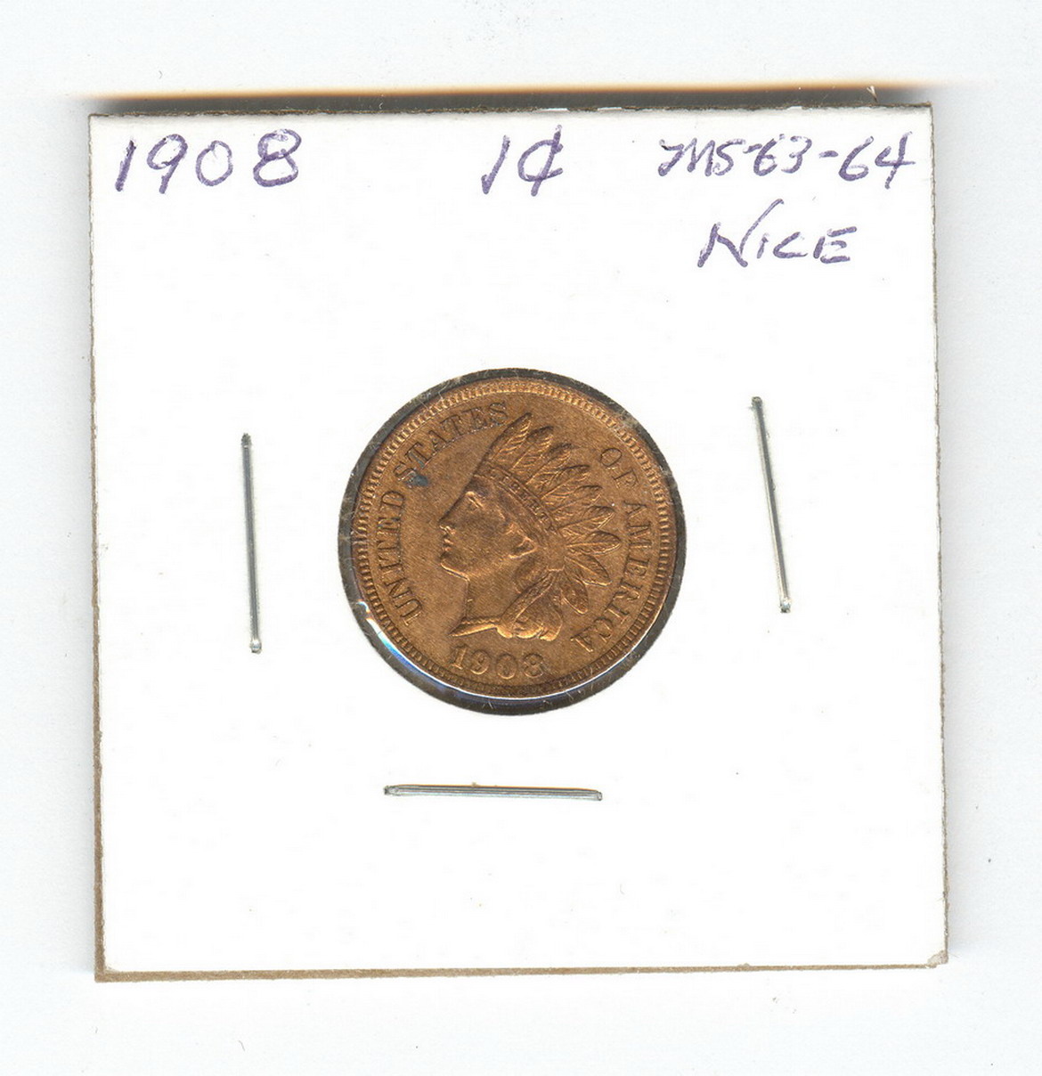 Appraisal: U S INDIAN HEAD CENT Estate coin We do not