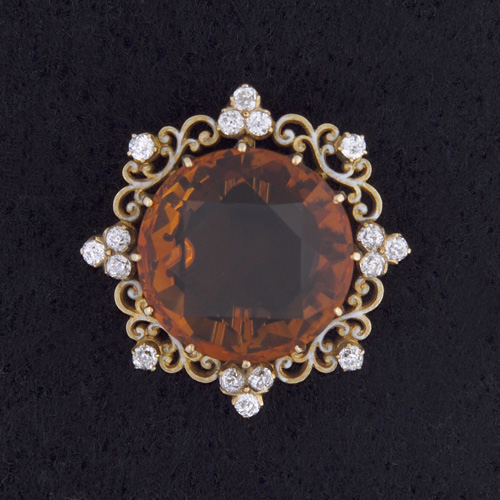 Appraisal: TIFFANY CO Brooch in k gold with a citrine and