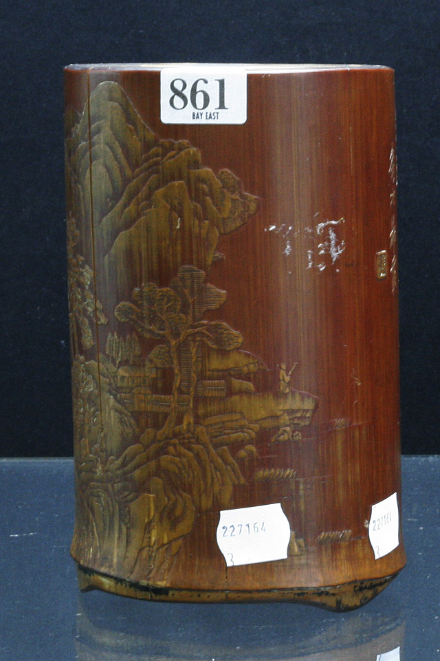 Appraisal: A Chinese bamboo brush pot