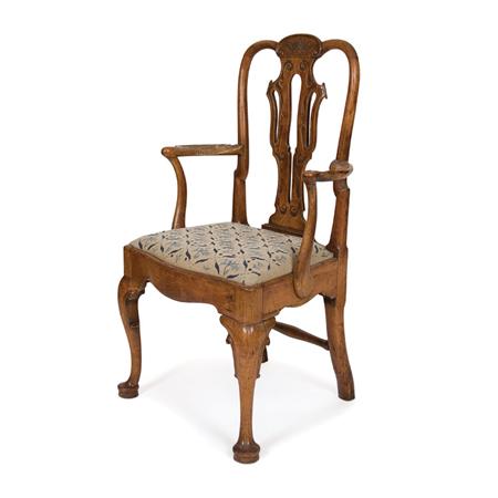 Appraisal: Provincial George II Walnut Armchair Estimate -