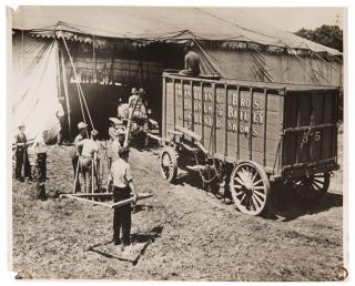 Appraisal: Group of Circus Wagon Prints and Photographs Various dates and