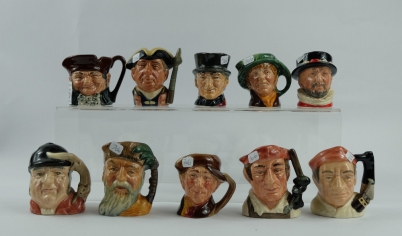 Appraisal: A collection of Royal Doulton miniature character jugs to include