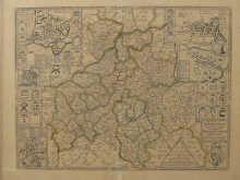 Appraisal: A th th century map of Northamptonshire Bedfordshire Huntingdonshire and