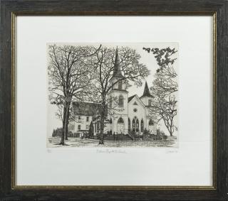 Appraisal: Philip Sage - New Orleans Plains Baptist Church print pencil