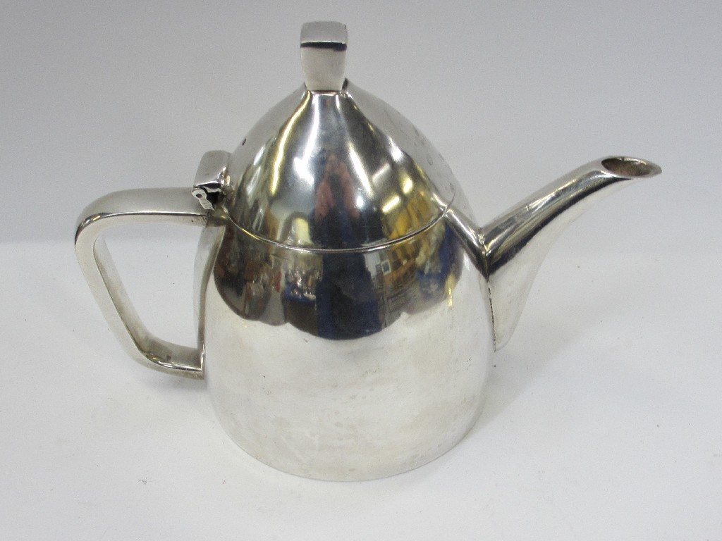 Appraisal: Art Deco style white metal teapot