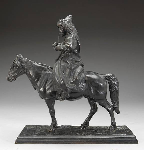 Appraisal: A Russian cast iron figure of a Kirgiz on horseback