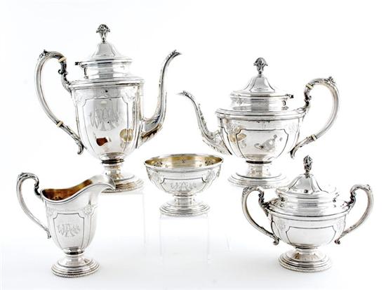 Appraisal: Towle sterling tea and coffee service circa Louis XIV pattern