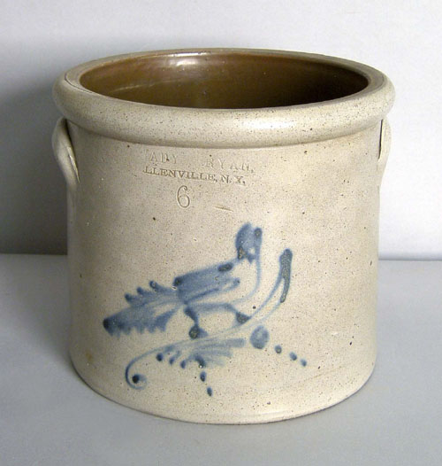 Appraisal: Stoneware crock th c impressed Brady Ryan Ellenville NY with